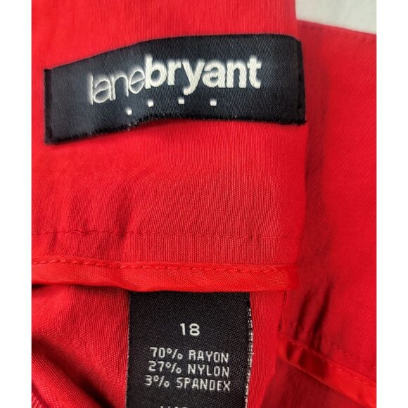 Lane Bryant Red Knee-Length Pencil Skirt Size 18 Rayon Nylon Spandex *callout - Picture 2 of 6